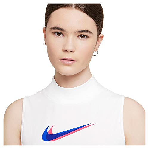 NIKE W NSW Tank Mock PRNT Vest, White, M Women's