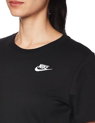 Nike W NSW tee Club T-Shirt, Black, Large para Mujer