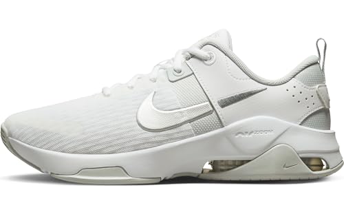 Nike Zapatillas bajas para mujer, Blanco/Plateado metálico, 43 EU