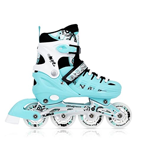 Nils NH10905 - Patines de Hielo 4 en 1 Ajustables para Hockey para niñas y niños y Mujeres (Azul, L (39-42))