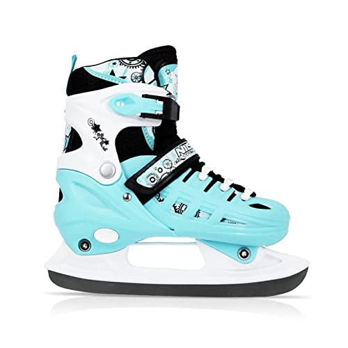 Nils NH10905 - Patines de Hielo 4 en 1 Ajustables para Hockey para niñas y niños y Mujeres (Azul, L (39-42))