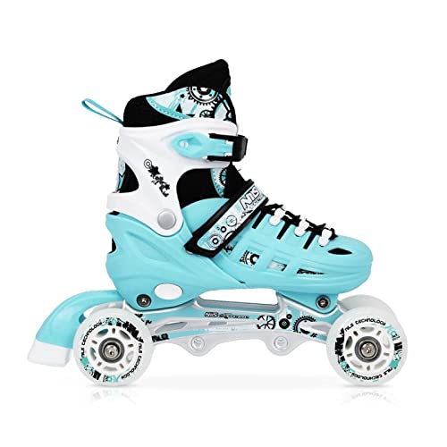 Nils NH10905 - Patines de Hielo 4 en 1 Ajustables para Hockey para niñas y niños y Mujeres (Azul, L (39-42))