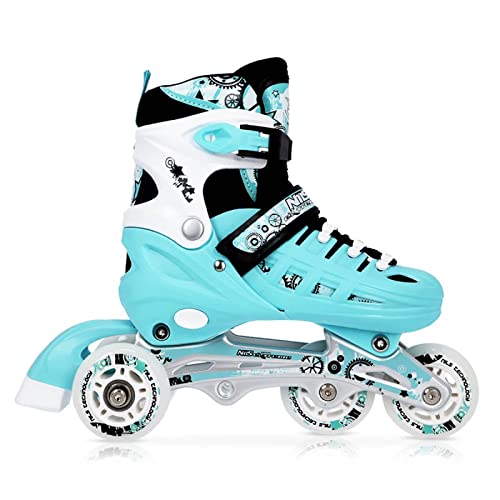 Nils NH10905 - Patines de Hielo 4 en 1 Ajustables para Hockey para niñas y niños y Mujeres (Azul, L (39-42))