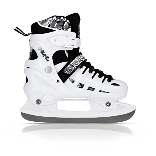 Nils Twinkle ABEC7 - Juego de Patines en línea (4 en 1, con Luces LED, Tallas 31-34, Ajustables), Color Blanco