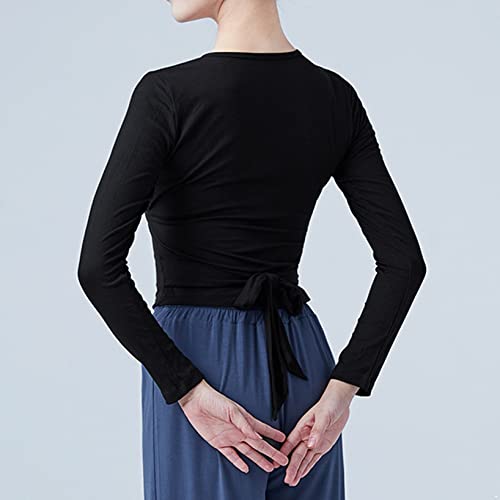 Nimiya Chaqueta Danza Ballet Baile Latino Mujer Top Manga Larga Elegante Cárdigan Capa Abrigo Yoga Gimnasia Bolero Abrigo Corto Disfraz de Bailarina para Vestido Negro S