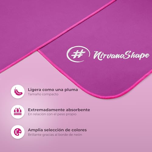 NirvanaShape ® Toalla de Microfibra | 14 Colores | 8 Dimensiones | Toalla de Viaje Ligera, Absorbente y de Secado Rápido | Toalla de Baño para Viajes | Ideal para Playa, Camping, Yoga y Sauna