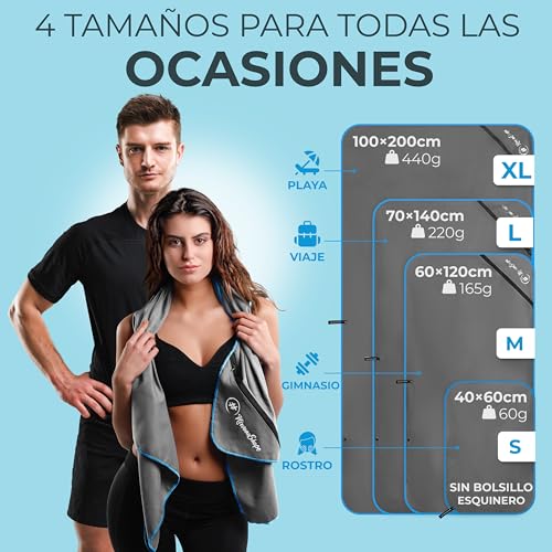 NirvanaShape ® Toallas de Microfibra | Absorbentes, Ligeras, de Secado rápido | Toallas de baño, Toalla de Viaje, Toallas Deportivas | Ideales para Viajar, IR al Gimnasio, la Playa, Practicar Yoga