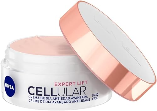 NIVEA Cellular Expert Lift Crema de día Antiedad Avanzada FP30 (1 x 50 ml), crema de día con ácido hialurónico y bakuchiol puro, crema reafirmante, crema antiedad