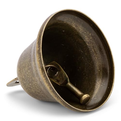 NKlaus Space Clearing Campana de Hierro 3,5x3,7cm Sonido Campana de Navidad de Color Bronce 1210