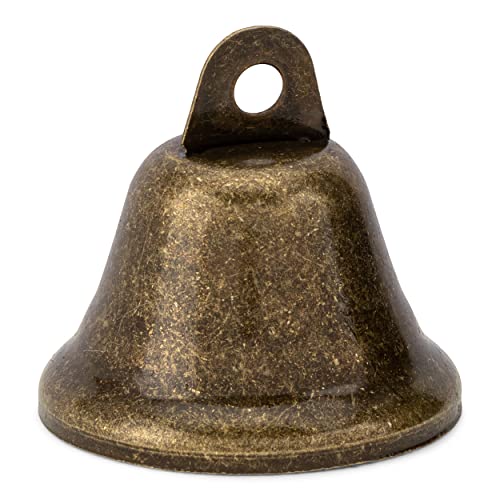 NKlaus Space Clearing Campana de Hierro 3,5x3,7cm Sonido Campana de Navidad de Color Bronce 1210