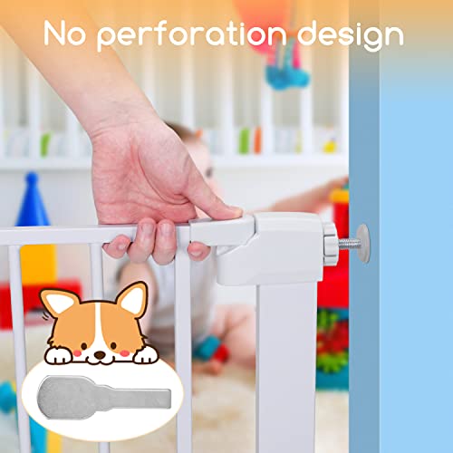 Nobleza - Barrera de Seguridad para Niños con Sistema de Cierre Automático, Sin Necesidad de Taladrar, Barrera de presión para bebés y Perros para escaleras y Puertas, Apertura de 75-82 cm, Blanco