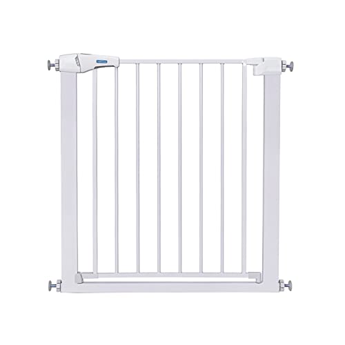 Nobleza - Barrera de Seguridad para Niños con Sistema de Cierre Automático, Sin Necesidad de Taladrar, Barrera de presión para bebés y Perros para escaleras y Puertas, Apertura de 75-82 cm, Blanco