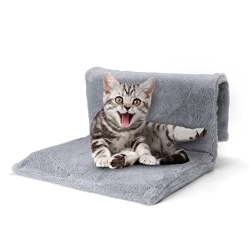 Nobleza Cama de Radiador para Gatos y Perros,Calentito Suave de Felpa Cama para Mascotas,con extraíble Resistente y Duradero Marco de Metal,Gris,48 * 30 * 25cm