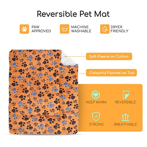 Nobleza Colchoneta para Perros Cama, Esterilla Gruesa para Perros y Gatos, Mascotas Manta Grande Colchón de Franela Reversible Supersuave, Pata Almohadilla Cojín Cálida para Cachorros, L70*W55CM