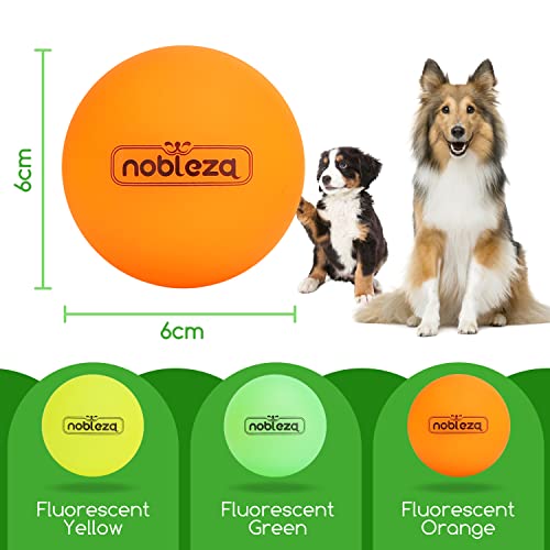 Nobleza Pelota Juguete Perro, 6 unidads Bola Brillante Perros, Pelota Interactiva para Perros,Apto paraTodas Las Razas de Perros, Brillo en la Oscuridad (D6cm)