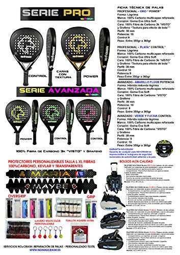 No+Crash Personalizado 100% Carbono - TU Protector Padel con Texto E Imagen