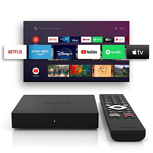 Nokia Streaming Box 8010 - Android TV Box (Ultra HD 4K, Chromecast, HDMI, WiFi, USB, Netflix, Prime Video y Disney+)