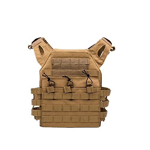 NOPEILVI Chaleco táctico, Chaleco de Airsoft al Aire Libre Multifuncional, Camuflaje Airsoft Chest Vest Sports Body Armor para Actividades al Aire Libre Tamaño Libre Cáxico Táctico de Color Caqui