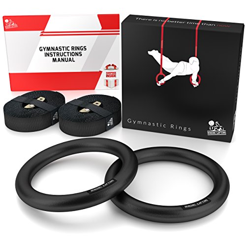 Nordic Lifting Anillos de Gimnasia con Correas - Alta Resistencia para Crossfit, Gimnasia - El Mejor Set de Gimnasia olímpica para casa - El plástico PC Ofrece Mayor Resistencia Que la Madera.