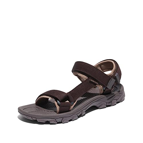 NORTIV 8 Sandalias Hombre Verano para Aire Libre Deportivas Playa Antideslizantes Zapatos Sandalias con Punta Abierta Zapatos de Senderismo MARRÓN LANGDO-2-E Talla 45 (EUR)