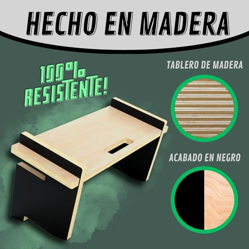 NOUSITE - Banco de meditación SUUR, Hecho en Madera con Detalles Color Negro. Incluye Kit de meditación Completo: banqueta desarmable, cojín de meditación y Funda para Guardar y trasladar.