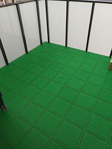 NOVINGRECONS Baldosa PP 30x30cm Verde (Paquete 24 ud.). Suelo Plastico. Suelo Apto para Exteriores o Interiores.