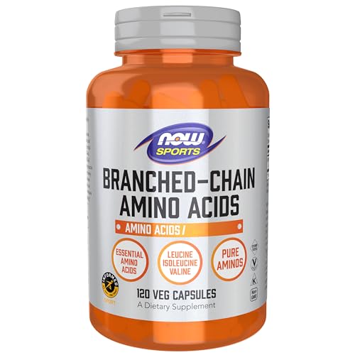 Now Foods, BCAA (Aminoácidos de Cadena Ramificada), 120 Cápsulas veganas, Aminoácidos de Cadena Ramificada, Testado en Laboratorio, Sin Gluten, Vegetariano, Sin Soja, no GMO