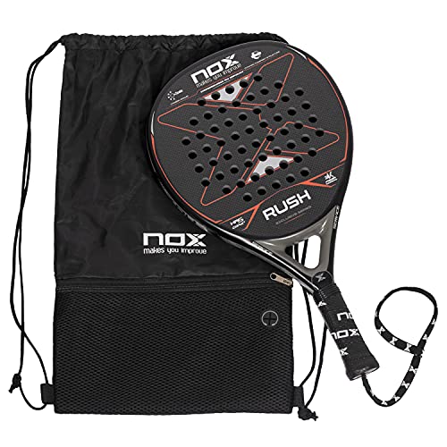 NOX Pala de Padel Rush - Exclusive Series, Negro - Rojo, Estandar