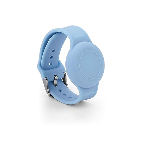 NQEUEPN Pulsera Niños para Airtag, Resistente al Agua Pulsera GPS Niños para Airtag Ajustable Suave Pulsera para Airtag Silicona para Niños Pequeños GPS Seguimiento Etiquetado (Azul Claro)