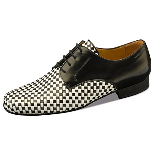 Nueva Epoca - Hombres Tango/Salsa Zapatos De Baile Córdoba - Cuero Negro/Blanco, negro blanco, 43 1/3 EU