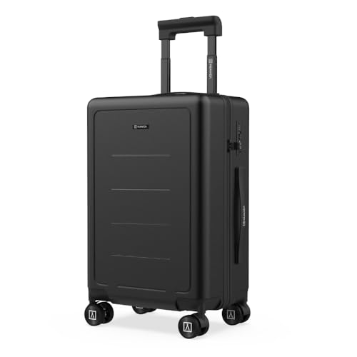 NUMADA - Maleta de Viaje Cabina PC + ABS (56x37,5x22cm) PackPro T40 con Cierre TSA y Carga USB. Maleta de Mano Rígida con 4 Ruedas 360, Extra de Refuerzo y Múltiples Compartimentos Interiores | Negro