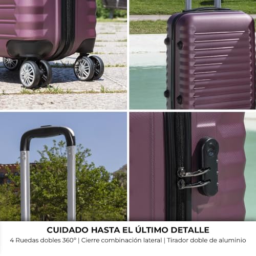 NUMADA - Maleta de Viaje Cabina Upfly 20' ABS (53x33,5x22cm) con Cierre de Combinación y 4 Ruedas Dobles 360. Maleta de Mano Rígida Resistente, Ligera con Interior Compartimentado | Verde