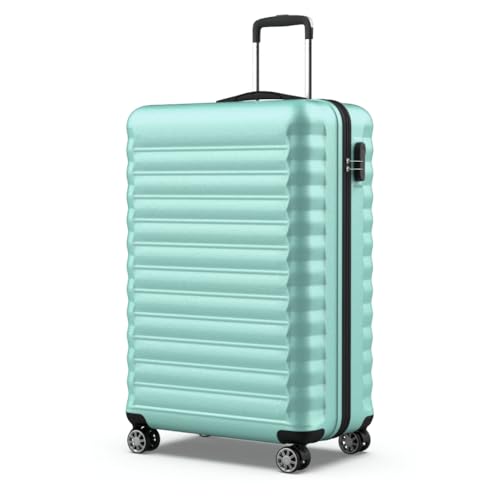 NUMADA - Maleta de Viaje Grande 25Kg Upfly 28' ABS (75x49x29cm) con Cierre de Combinación y 4 Ruedas Dobles 360 | Resistente | Ligera | Interior Compartimentado | Verde