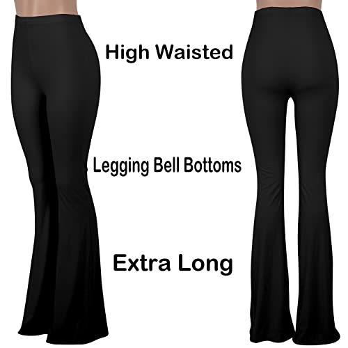 Nuofengkudu Pantalon Mujer Campana Leggins Elastico Tiro Alto Largo Pantalones Acampanados Comodo Flared Yoga Pants Mallas Casual Oficina Palazzo Danza Fiesta Casa Ropa Negro S