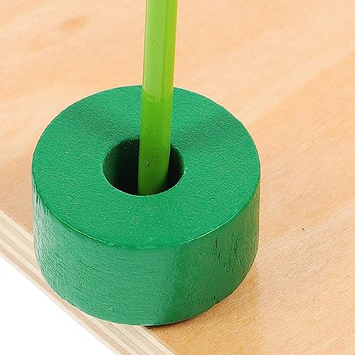 NUOLUX Monti Niños Montessori Discos Dowel Horizontal Montessori Juguetes para Niños Sensory Preschool Enseñar Aprender Educación Juguetes de Madera Discos para Niños Un Juguete Horizontal