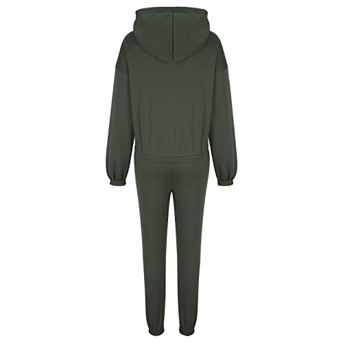 NUSGEAR 2023 Chandal Mujer Completo otoño invierno 2pc Deportivo Tracksuit Sudaderas con capucha y pantalones Jersey Conjunto Suelto Traje Casual Moda Color sólido Jogging Chándal