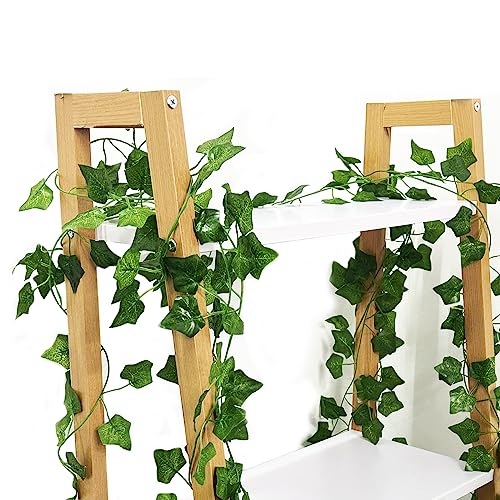 Nutabevr Enredaderas Artificiales(12 Piezas*2.2m),Longitud Decorativa Total de 26.4 Metros de Hiedra Artificial, Plantas Falsas Decorativas para Cocina, Boda, balcón, Oficina, jardín y Fiesta