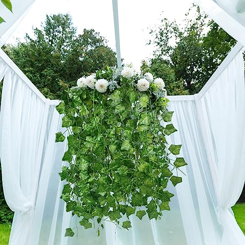 Nutabevr Enredaderas Artificiales(12 Piezas*2.2m),Longitud Decorativa Total de 26.4 Metros de Hiedra Artificial, Plantas Falsas Decorativas para Cocina, Boda, balcón, Oficina, jardín y Fiesta