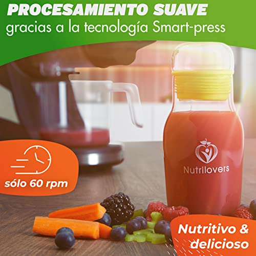 Nutrilovers Extractor de jugo y Licuadora MINI-PRESS Cold Press Juicer Extractores de zumo Slow Juicer Exprimidor compacto