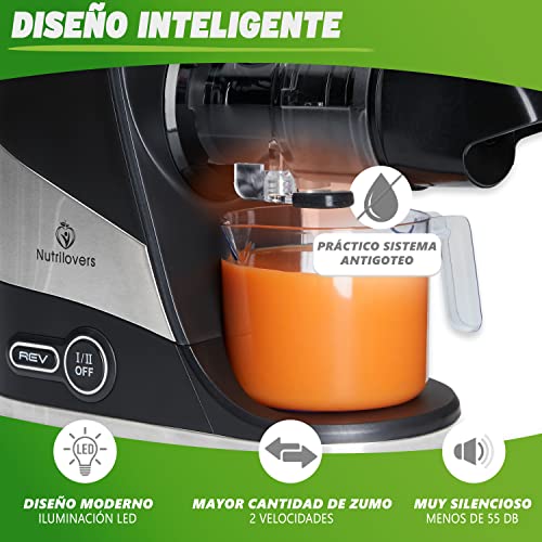 Nutrilovers Extractor de jugo y Licuadora MINI-PRESS Cold Press Juicer Extractores de zumo Slow Juicer Exprimidor compacto