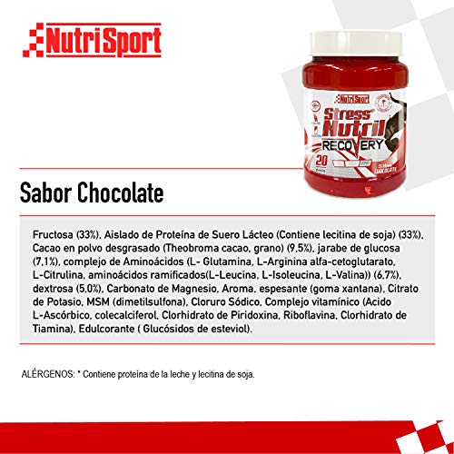 NUTRISPORT StressNutril Batido Recuperador | Bebida Post Entreno | Complemento Alimenticio para Deportistas| Reduce Fatiga, Antioxidante, Aumento Masa Muscular | Sabor Fresa | Bote de 800gr