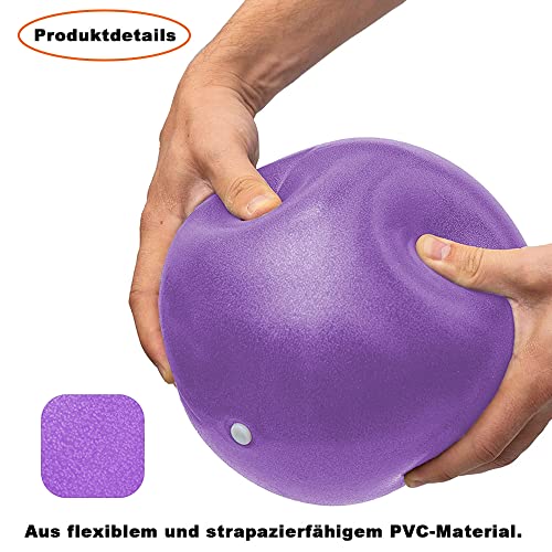 NUWIQ Pilates Ball - Pelota de Gimnasia pequeña para Yoga, Entrenamiento aeróbico, 2 Unidades, Morado