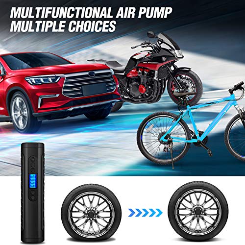 NWOUIIAY Compresor Aire Coche Eléctrico150PSI 35L/MIN Inflador Neumáticos Portátil 6000mAh LCD Digital con Función de Presión Preestablecida y 4 Accesorios