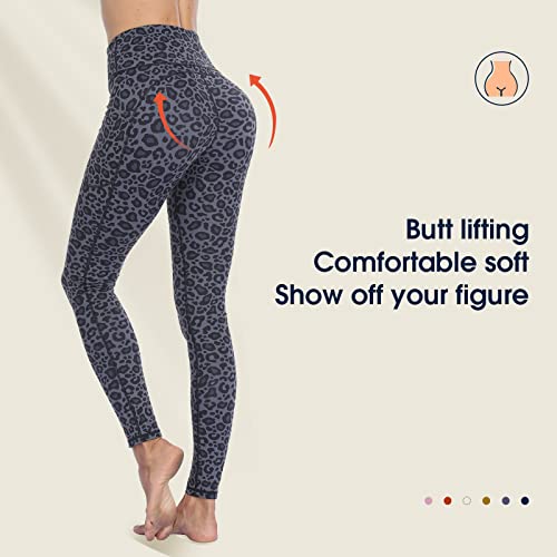 Occffy Leggins Mujer Cintura Alta Mallas Deporte Mujer Fitness Pantalones Deporte Mujer Leggings Deportivos para Running Training Estiramiento Yoga y Pilates P107(Leopardo Cian, M)