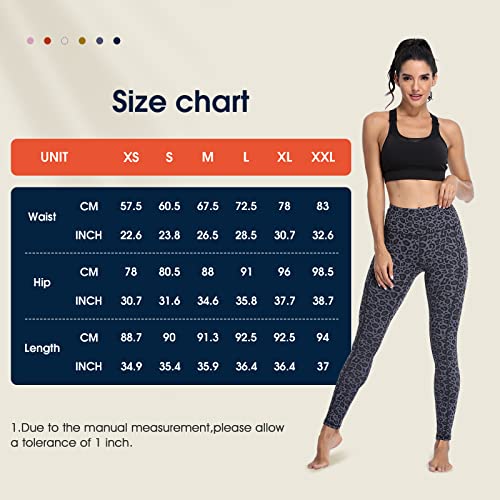 Occffy Leggins Mujer Cintura Alta Mallas Deporte Mujer Fitness Pantalones Deporte Mujer Leggings Deportivos para Running Training Estiramiento Yoga y Pilates P107(Leopardo Cian, M)