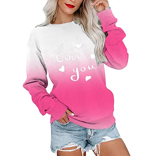 OCCOKO Cuello Redondo Sudaderas para Mujer Tamaño Manga Larga Casual Suelto Tops Camiseta Invierno (N, L)