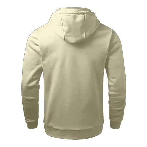 OCCOKO Hombre Sudadera con Capucha Cremallera Corta Sudadera Deportes y Al Libre Diario Festivos Deportiva Mujer (Khaki, L)