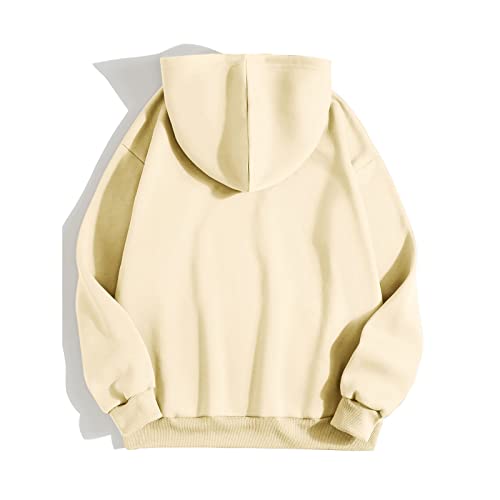 OCCOKO Sudadera Unisex de Manga Larga con Capucha y Estampado del Día de San Valentín (Beige, XL)