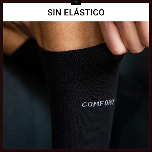 Occulto 6 PARES CALCETINES HOMBRE para DIABETICOS, CALCETINES HOMBRE SIN COSTURAS hecho de ALGODÓN 2 x gris | 2 x antracita | 2 x negro 39-42