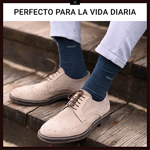 Occulto 6 PARES CALCETINES HOMBRE para DIABETICOS, CALCETINES HOMBRE SIN COSTURAS hecho de ALGODÓN 2 x gris | 2 x antracita | 2 x negro 39-42